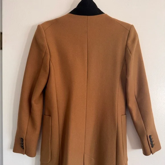 Zara Double-Breasted Tan Wool Coat - Picture 6 of 8